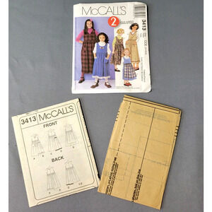 UNCUT McCalls #3413 Sewing Pattern 2 Hour Jumpers Dresses Girls Size 3-4-5-6
